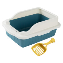 Pet Litter Tray Pan with Scooper Kitty Small Animals Open Top Cat Litt