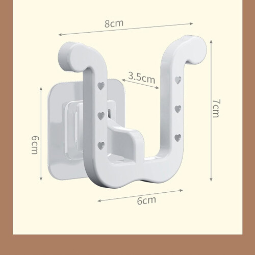 2 Pack Wall Mounted Slipper Rack Shoe Organizer UShaped Holder for Bathroom, White 1