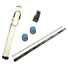 Pool Cue Stick Professional with Chalk with White PU Leather Case Pool