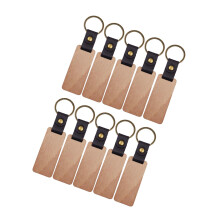 10Pcs Wooden Keychain Blanks Keychain Holder for DIY Crafts Bag Pendan