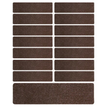 15 Pieces Non Slip Carpet Stair Treads Stair Mats for Kids Dogs Wooden