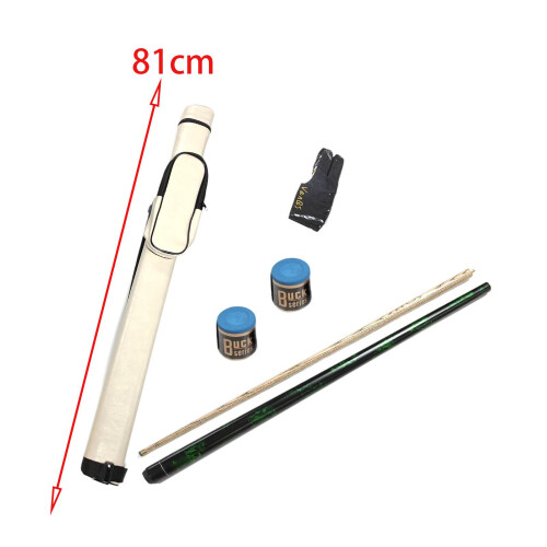 Pool Cue Stick Professional with Chalk with White PU Leather Case Pool 1