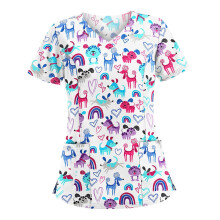 V Neck Scrub Top Comfortable to Wear Stylish with Reinforced Stitching