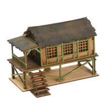 1/72 Models House Unpainted DIY Wooden House Assemble DIY Projects Acc