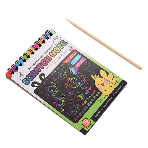 Scratch Paper Notebook Creative Gift with Pen Scratch Painting Kids To