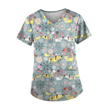 V Neck Scrub Top Comfortable to Wear Stylish with Reinforced Stitching