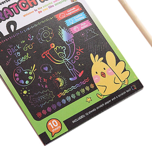 Scratch Paper Notebook Creative Gift with Pen Scratch Painting Kids To 2