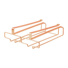 Hanging Glass Holder Iron 2 Rows Glasses Storage Hanger for Cafe Bar C