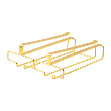 Hanging Glass Holder Iron 2 Rows Glasses Storage Hanger for Cafe Bar C