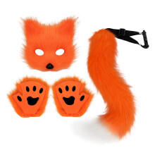 Therian Mask and Tail Set Lovely Halloween Costume for Prom Birthday H