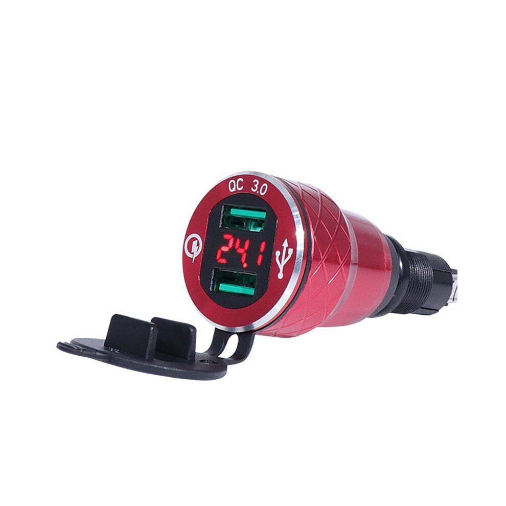 Motorcycle Dual Usb Charger Din Hella Socket For Versys For F800gs F650gs F750gs R1200gs R1250gs Eu Plug Red 6033318346618
