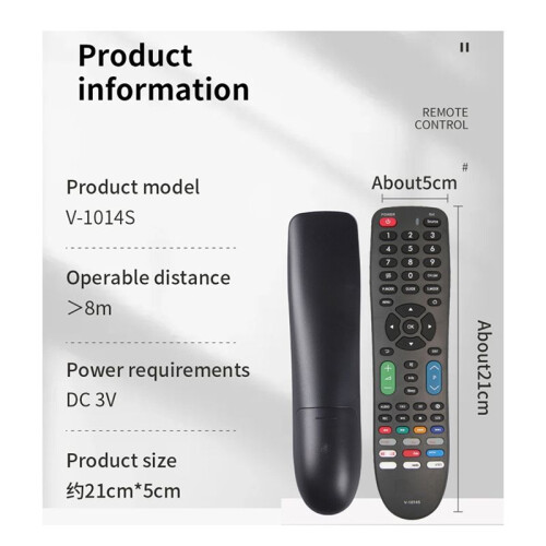 V-1014S Universal Remote Control Multi-Device Compatibility, Easy Setup for TV, DVD,Black 2