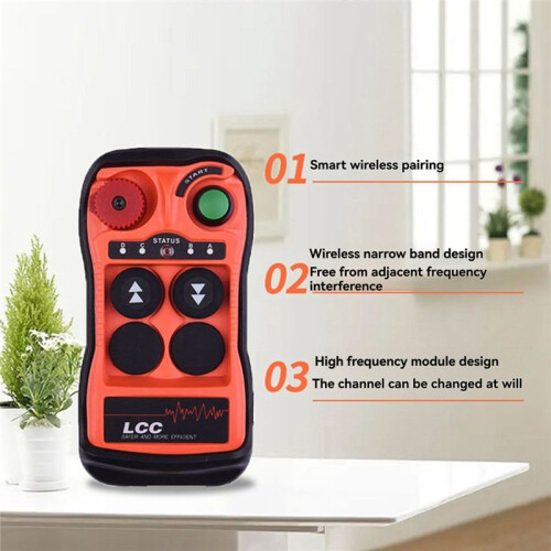 Q200 Industrial Remote Control 2-Button Waterproof IP65, Wireless Controller for Overhead Crane Industrial AC220V 2