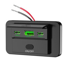 NEW 12-24V PD Type-C USB QC3.0 and PD3.0 with Fast Charging USB Power Panel for Car Truck RV Green