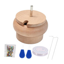 Wooden Spinner Bead Bowl Set Bead String Tool for Waist Bracelets Clay