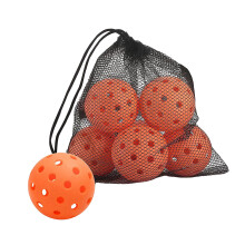 6 Pieces Pickleball Balls 74mm with Mesh Bag for Tennis/Wood/concrete