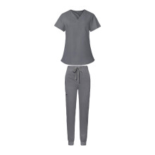 Scrub Uniform Set V Neck and Jogger Pants for Beauty Center Cosmetolog