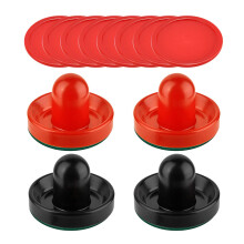 4 Air Hockey Pushers and 8 Pucks 2.5 inch Pucks for Family Game Tables