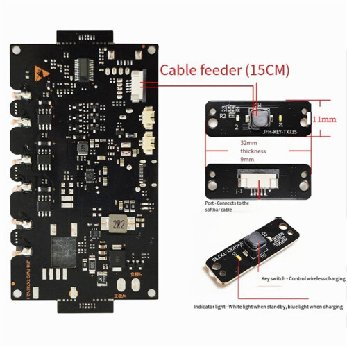 22W High Power 12V Quick Charging Wireless Charger Transmitter Module Universal Wireless Charging Modules for Car Power 2