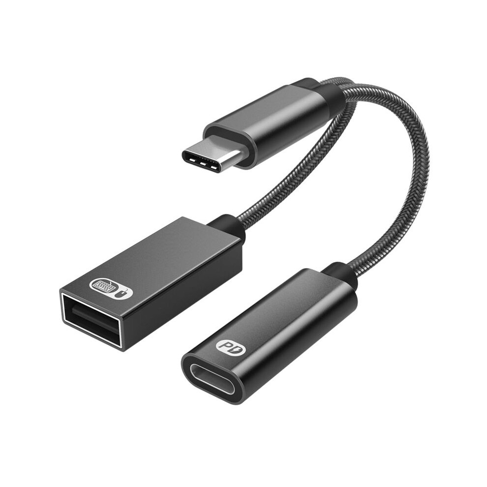 2 In 1 Pd 60W Usb C Otg Charging Adapter Cable Type C To Usb 2.0 Data Converter For Laptop A 6031067442940