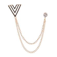 Men's Brooch Suit Pin with Chains Alloy Chain Brooch Pin for Hat Coat