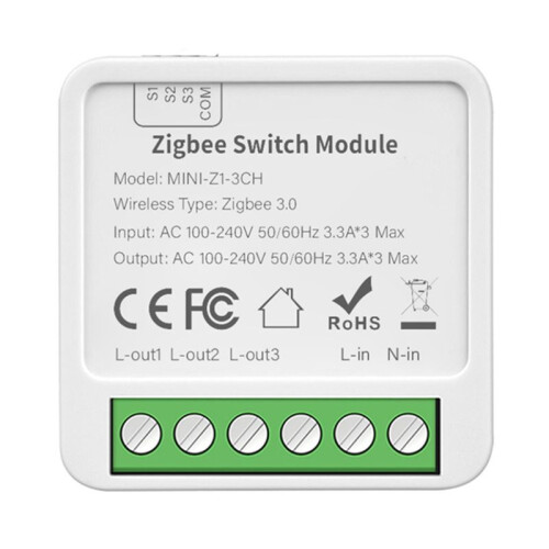 Tuya Zigbee 3 CH DIY   3-Way Control Light Relay  Life Wireless Remote Control Zigbee  Module