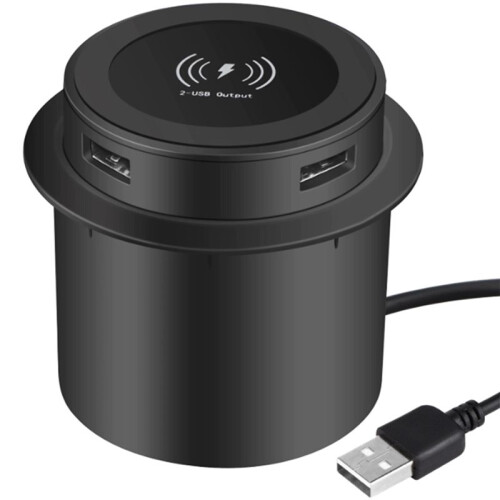 Fast Wireless Charger - Desktop Embedded Fast Wireless Charger with USB Port 30W Universal 1