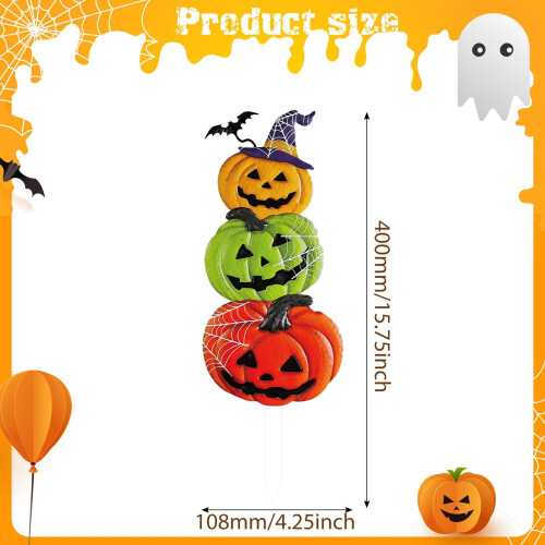 Halloween Yard Stake Pumpkin Halloween Decor for Courtyard Pathway Far 1