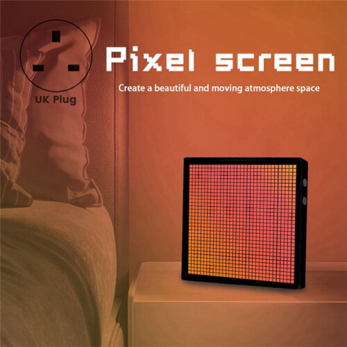 LED Pixel APP Cellphone Control Display 32X32 Programmable Night Light LED Screen Pixel Screen Bedside Light UK Plug 1