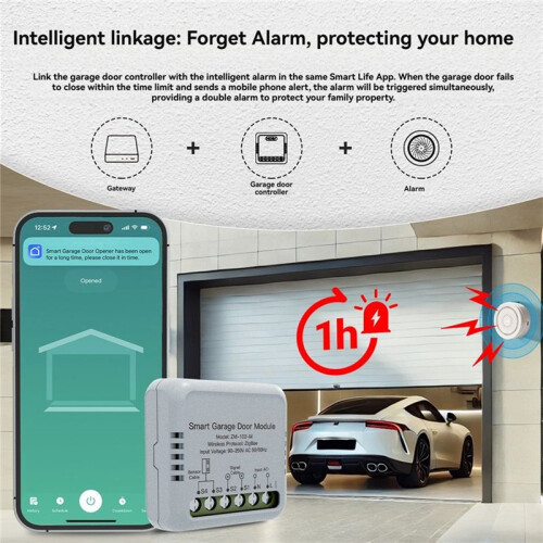Tuya Zigbee Garage Door Controller Module Opener  Life APP Remote Control Works for Alexa  UK Plug