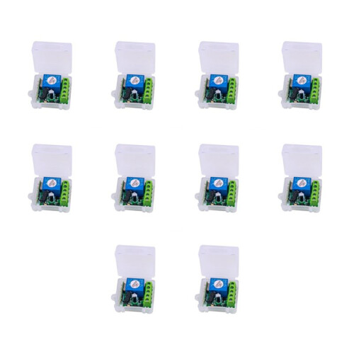 10X  12V 1CH RF Relay Receiver 433MHz Universal Wireless Remote Control  433 MHz Transmitter Button Module DIY