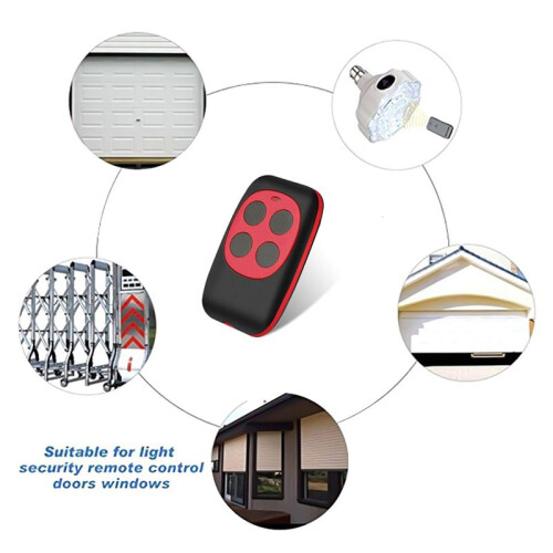 2X 433Mhz Garage Door Copy Remote Control Cloning RF Transmitter Wireless Remote Control 433Mhz for Gate Duplicator,Red 2