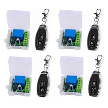 4X 12V Enkel Kanal Relay Module Universal Wireless RF Relay Receiver + 2 CH Fjärrkontroll