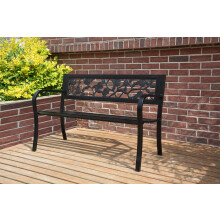 BIRCHTREE Garden Bench Steel Rose Style C074 Black