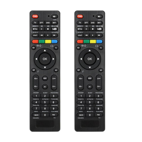 2X 4 in 1 Universal Remote Control for TV DTT DVD SKY One-Key Search Automatic Matching