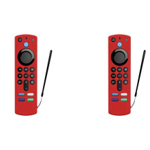 2X Siliconen Afstandsbediening Cover voor Fire TV Stick 4K 3Rd Gen 3Rd Generatie Antislip Remote Protector Case (Rood)