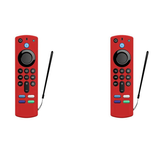 2X Silicone Remote Control Cover for Fire TV Stick 4K 3Rd Gen 3Rd Generation Anti-Slip Remote Protector Case(Red)