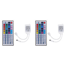 2X ContrôLeur LED DC12V + 44 Touches TéLéCommande RVB ContrôLeur de Bande Lumineuse IR pour Bande Lumineuse 5050 2835 RVB