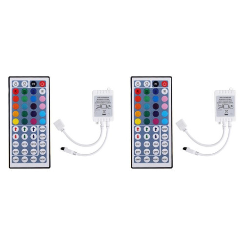 2X DC12V LED Controller+44 Keys Remote Control RGB Control Box IR Light Strip Controller for 5050 2835 RGB Light Strip