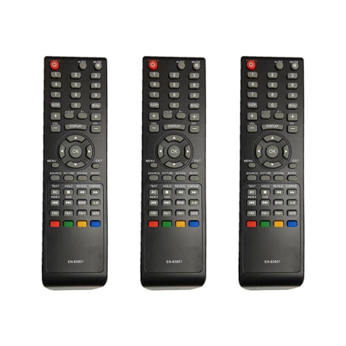 3X TéLéCommande de Remplacement EN-83801 pour  LCD LED TV HDTV TéLéCommande EN83801