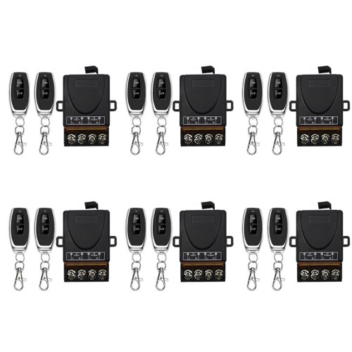 6X AC 220V 30A 1CH 433MHz Wireless Remote Control  RF Relay Receiver + /Off Transmitter