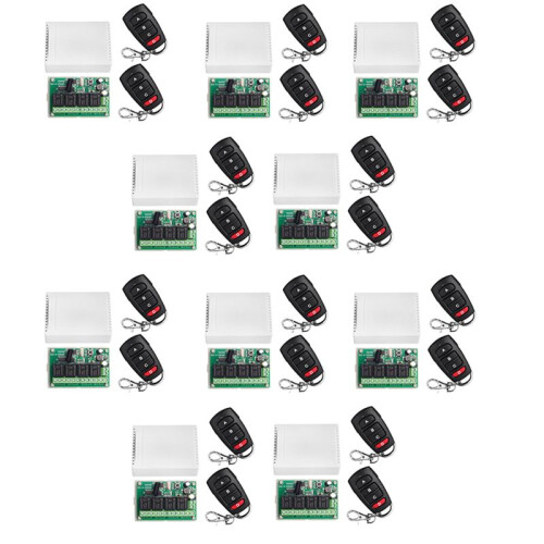 10X DC12V 24V 4CH Remote Control  433M Receiving Control Four-Way Relay Module