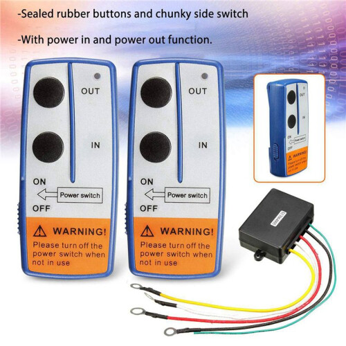 2 Set 12V Car Wireless Winch Electric Remote Control  with Manual Transmitter for  Truck 2