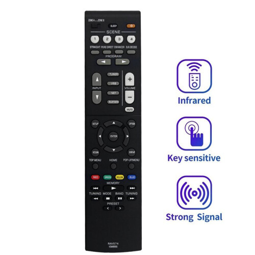2X Replace RAV574 VDM8690 Remote Control for  MusicCast Stereo AV Receiver RX-V4A RX-V4ABL 1