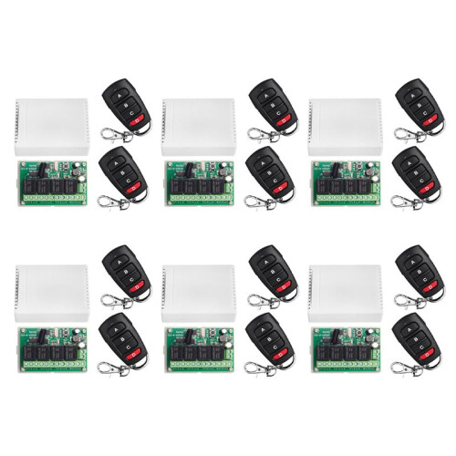 6X DC12V 24V 4CH Remote Control  433M Receiving Control Four-Way Relay Module