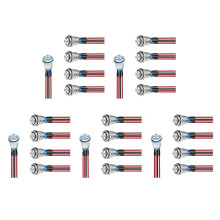 12mm Push Button 25PCS with Pre Wired Harness 12V 24V Self Locking Latching LED Round Waterproof Metal