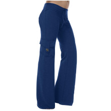 lulshou Dame Cargobukser Workout Leggings Stretch Talje Knaplomme Yoga Gym Løse Bukser Mellemhøj Talje Cargobukser med Lommer
