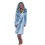 Women's fluffy solid long sleeve hooded bathrobe with 1