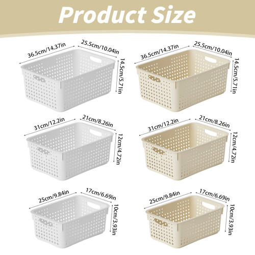 Plastic Storage Basket with Handle – Rectangular Pantry Organizer for Cabinets, Closets, Shelves & Countertops 2