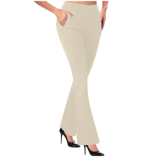 Damenmode, lässig-elegant, einfarbige Strickhose mit schmalem Schlag 1